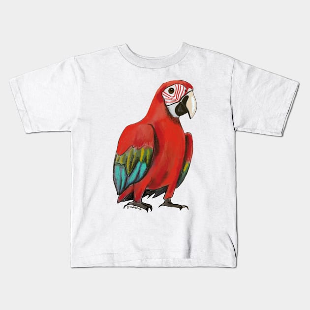 Macaw Kids T-Shirt by shehitsback